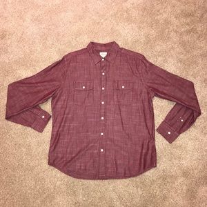 Men’s Fossil 54 Maroon Button Down